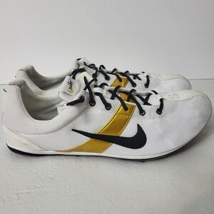 Nike Bowerman Series Track & Field Spikes Shoes Mens 12.5 White Gold Black Y2K